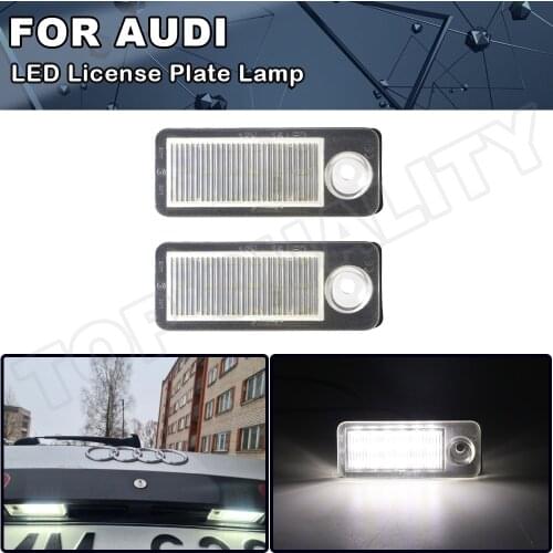 2X For Audi A6 C5 4B Avant Wagon 1998-2005 Audi RS6 Plus 2003-2005 Canbus LED License Plate Light Number Plate Lamp Xenon White