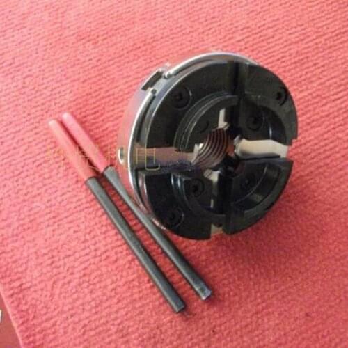 4 Inch Woodworking Lathe Chuck 100 Accessories Mini Claw Chuck Spindle Chuck Four-Jaw Self-Centering Hand-Tight Bevel Gear