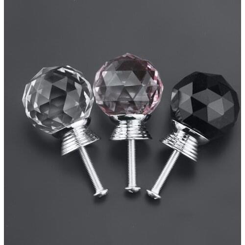 6Pcs/Lots Furniture Crystal Handle Drawer Handle Sphere Cabinet Handle Hardware Handle 30mm Door Handle