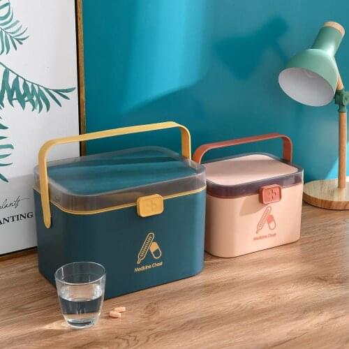 Family version medicine cabinet, medicine storage box, adult and child daily medicine, portable outpatient emergency medical kit
