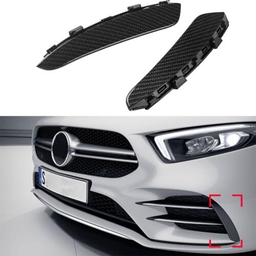 Carbon Fiber Car Front Bumper Fog Light Lamp Air Vent Cover Trim Insert For Mercedes Benz A Class W177 A160 A180 A200 A250 2019