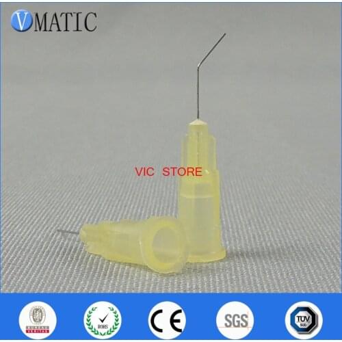 Free Shipping 100Pcs 0.5'' 13mm Length 45 Degree Bent 30G Adhesive Dispenser Needle 1/2 Inch
