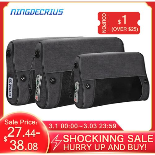 OGAMACRIUS Free Shipping Electric Massage Pillow Waist Shoulder Neck Kneading Shiatsu Full Body Massager