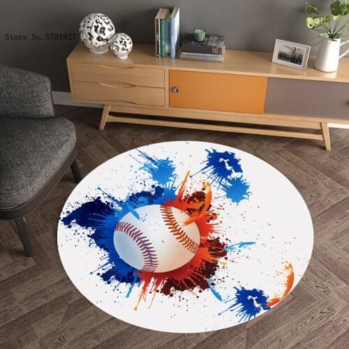 Baseball Round Carpet 3D Print Famous Sports Floor Carpet For Living Room Floor Mat For Bedroom Kitchen Home Decor Floor Rug