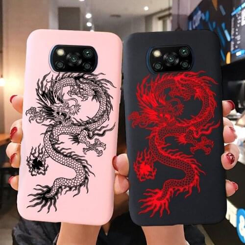 Poco X3 Cases Silicon Dragon Painted Phone Fundas For Xiaomi Poco M3 F2 Pro X3 NFC 2020 Pocophone F1 X2 Soft TPU Covers Coque