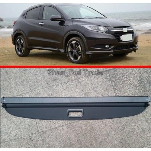 For Honda VEZEL HR-V 2014 2015 2016 Aluminum + Canvas Black Rear cargo cover