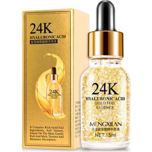 15ml 24k Gold Hyaluronic Acid Face Serum Skin Care Essence Anti Wrinkle Shrink Pores Moisturizing Whitening Oil Control
