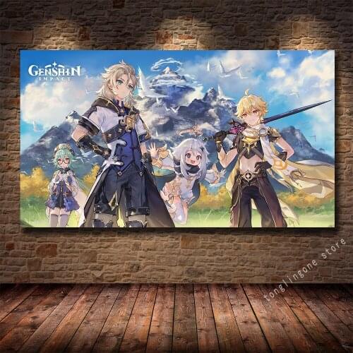 Genshin Impact Series HD Game Poster Canvas Painting Home Decoration Painting Study Bedroom Wall Paintings Anime Posters