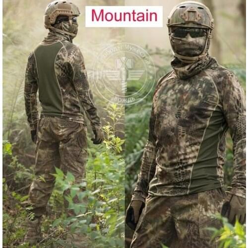 Kryptek camouflage Hunter Clothes casual motion Quick dry t-shirt Military tactical gear mandrake highlander Airsoft Shirt