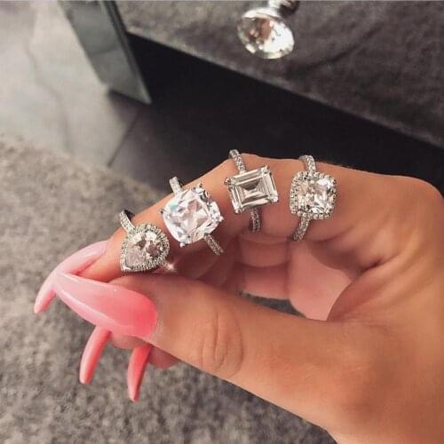 Choucong Statement Promise Ring 925 sterling Silver AAAAA Zircon cz Engagement Wedding Band Rings For Women Bridal Party Jewelry