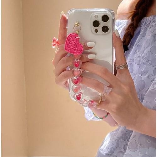 Cute 3D leather Love Heart Bracelet Case For Samsung Galaxy NOTE 20 10 8 9 S21 FE S20 ultra 5G S8 S9 Plus S10 Wrist Strap Cover