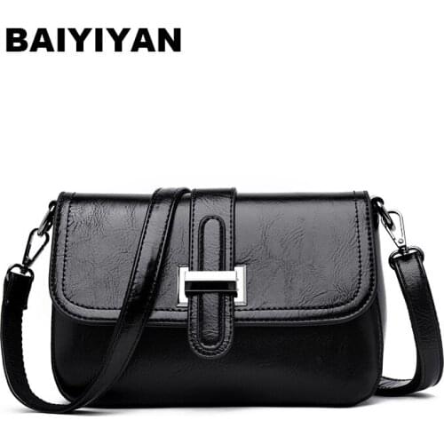 BAIYIYAN Fashion Women Bag Oil Wax PU Leather Shoulder Bags Hasp Handbags Small Flap Crossbody Bags for Ladies Messenger Bags
