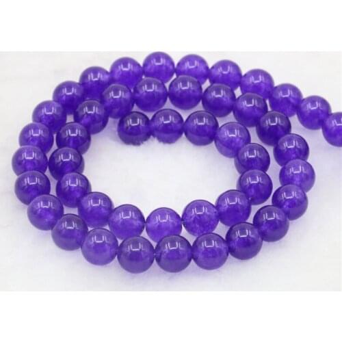 Fashion Natural Purple Crystal Stone Round Beads 4/6/8/10/12mm Diy Necklace Bracelet Jewelry Making Gift for Women 15inch Y526