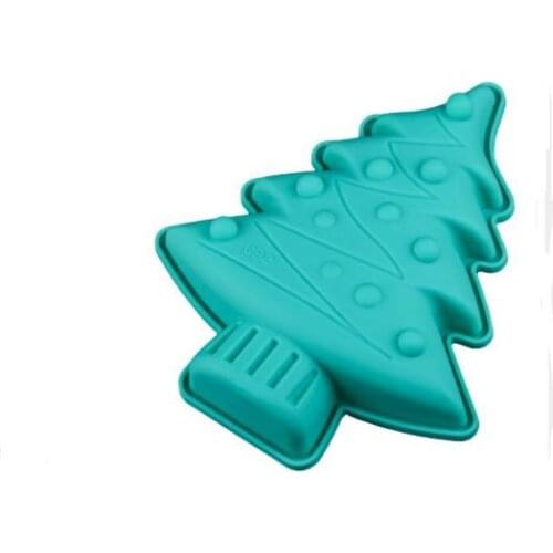 Wholesale 250pcs Food grade silicone cake mold creative christmas tree mold for Pie Jelly Muffin Bread Bakeware Baking Pan SN