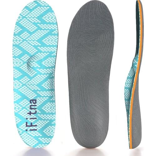 Green geometric Orthopedic Arch Support Insoles with Correction Function Printing for Plantar Fasciitis iFitna
