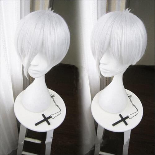 Anime Land of the Lustrous Houseki no Kuni Antarcticite Cosplay Silver White Short Hair Wig Twinkle Synthetic Cosplay Hair + Cap