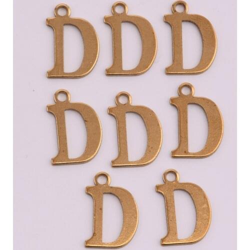 10pcs/lot zhu ru copper 12.5*10.5mm Charms letter English D Semicircular Pendants For Jewelry Making Diy Necklaces Accessories