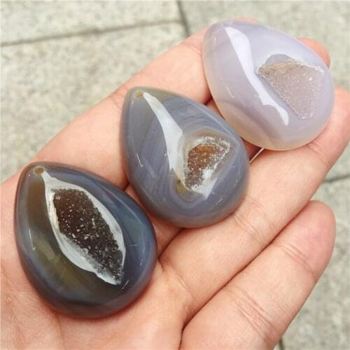 Natural Agate stones geode Design Women Men Best Friends Charming Crystal Stone Charms Pendant for Lovers 1pcs