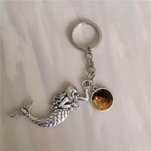 Blank keychains for sublimation fish scales key ring for women DIY custom key chain jewelry gifts 10pcs/lot prining size 18MM