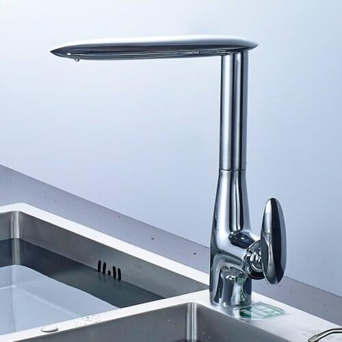 FOHEEL Kitchen Faucet 360 Rotate 3 Colors Mixer Faucet for Kitchen Special Design Hot and Cold Deck Mounted Crane for Sinks