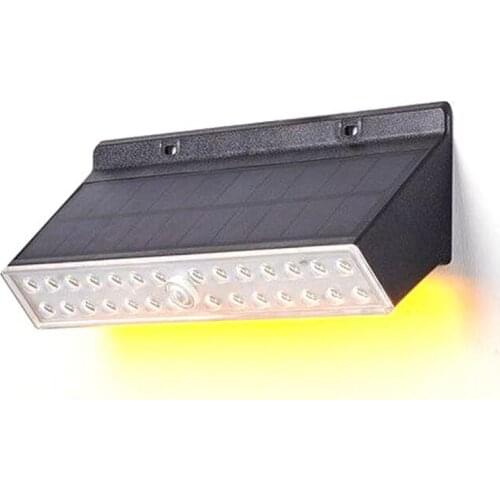 SZYOUMY 44 LED Solar Wall Washer Light 2000K 4000K Double Color IP65 Waterproof for Outdoor Garden Decor Wall Lamp