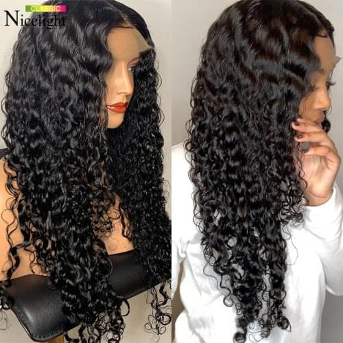 Water Wave 13x4 Lace Front Wigs Human Hair Lace Wig For Women Pre Plucked Bleached Knots Wigs Remy 4x4 Closure Wig For Women
