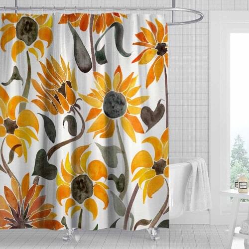Scenery Forest Green Leaf Plant Floral Printed Shower Curtains Frabic Waterproof Polyester Bath Curtain With Hooks 180x180cm