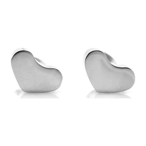 Silver Color Mini Heart Earrings Cute Hollow Heart Stud Earring For Women Stainless Steel Boucles D'oreilles Gift for Girl Wife