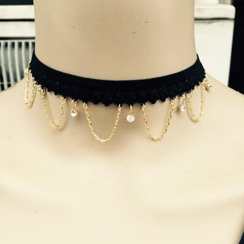 New Vintage Statement Women collares Fashion Retro lace Hollow Rhinestone Crystal Necklaces & pendants collier femme jewelry