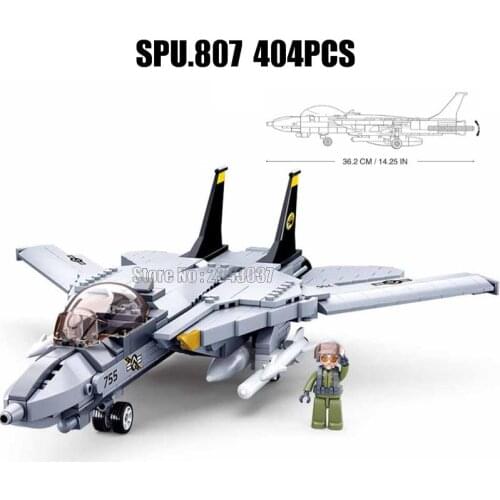0755 404pcs Military Ww2 F14d Fighter Building Blocks Toy