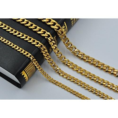 10Pcs BC Mens Chain Bracelet Bangle Gold Titanium Steel Metal Free Shipping