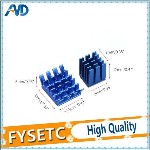 1 Set of 2pcs Blue Raspberry Pi Heatsinks Cooler Aluminum With Adhesive Heat Sink Set Kit For Cooling Raspberry Pi 3 / 2 Model B