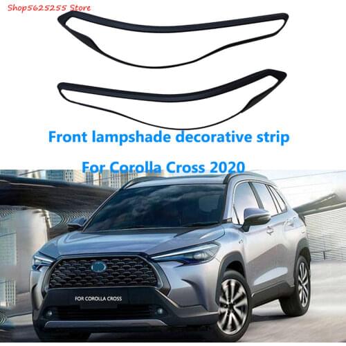 For Toyota Corolla Cross 2020 2021 Accessories Front Lampshade Decorative Strip Headlight Decoration 2pcs Modification