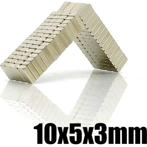 20/50/100/200/500pcs 10x5x3 mm Cuboid Block Magnets N35 10mmX5mm Neodymium Magnet 10x5x3mm Permanent NdFeB Strong Magnet 10*5*3
