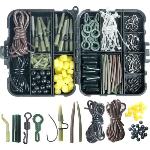 225 in 1 Fishing Tackle Box Lures Baits Safety Hooks Swivels Hair Rigs Saltwater Freshwater