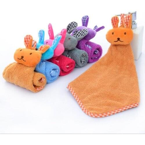 3pcs/lot Microfiber coral fleece towel hand towel high quality quick-dry cartoon cute rabbit hand towel