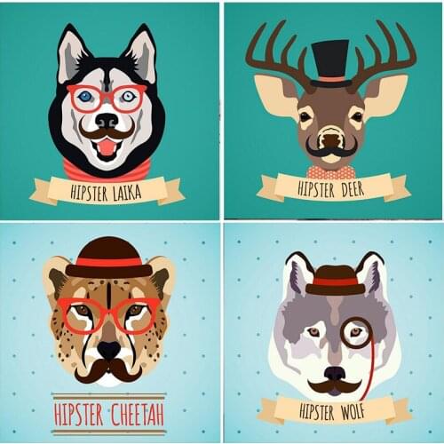 5D DIY Diamond Painting Deer Wolf Pattern Full Square Round Drill Cross Stitch Kits Embroidery Rhinestones Mosaic Animals Decor