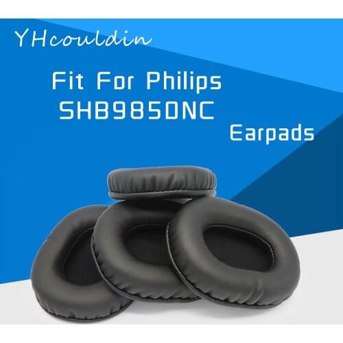 Earpads For Philips SHB9850NC Headphone Accessaries Replacement Ear Cushions Wrinkled Leather Material