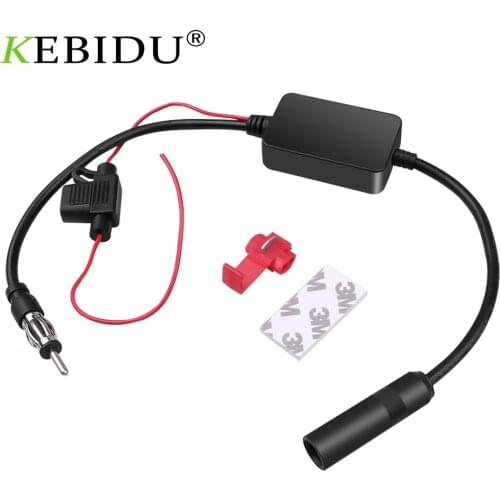 Kebidumei 12V Car Radio Antenna FM/AM Radio Signal Amplifier Booster Car Antenna Aerials 88-108MHZ For Marine Boat Auto