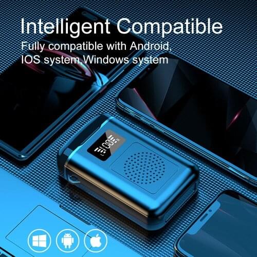Bluetooth 5.0 Wireless Earbuds Speaker 5 Hours Playing Time Stereo Headphones in Ear Built in Headset with power bank and light