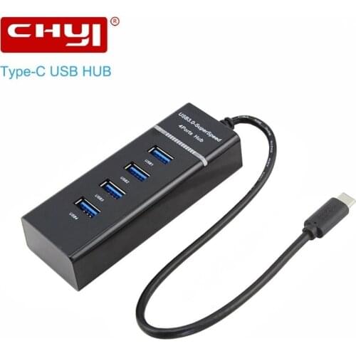 CHYI Multi USB C HUB Adapter For Macbook Pro High Speed 4 Port USB Hub 3.0 Type C OTG Hab Splitter For PC Computer Accessories