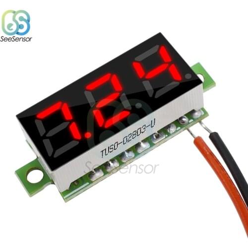 0.28 Inch 2.5V-30V Mini Digital Voltmeter Voltage Tester Meter 2 Wire Red LED Screen Electronic Parts Accessories