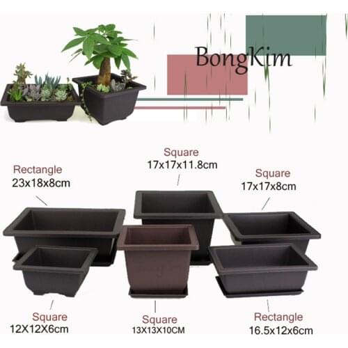 Flower Pot Tray Balcony Square Flower Bonsai Bowl Nursery Basin pots Planter Imitation Plastic Rectangle Flower Pots