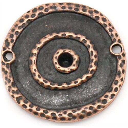 DoreenBeads Connectors Findings Round Antique Copper 22mm Dia,30PCs