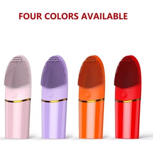 Electric Ultrasonic Silicone Household Facial Cleaning Brush Cleansing Apparatus Handheld Battery Face Cleaner Skin Care Tools