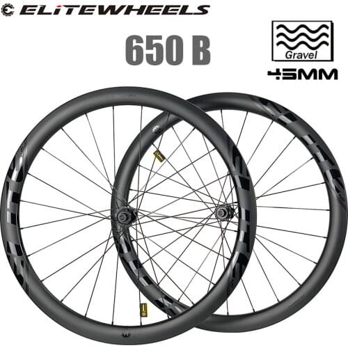 ELITEWHEELS 650B Gravel Wheelset Road Disc Brake Carbon Wheels Cyclocross 30*45mm Tubeless Ready Rim DT Swiss 13 Types Of Hubs