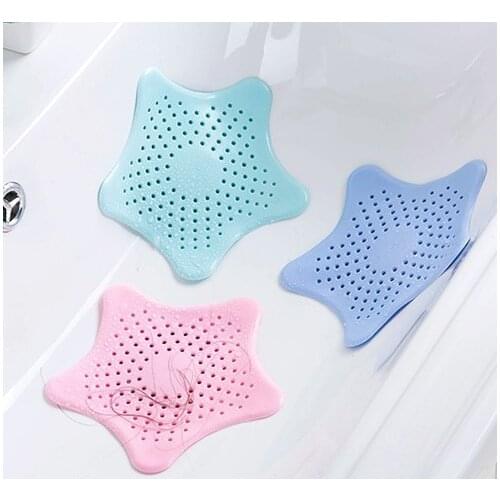 Floor Drain Filter hair stopper Sewer Deodorization Silica Gel Star Shape Easy Bathroom Accessories to Clean Kitchen Accessories