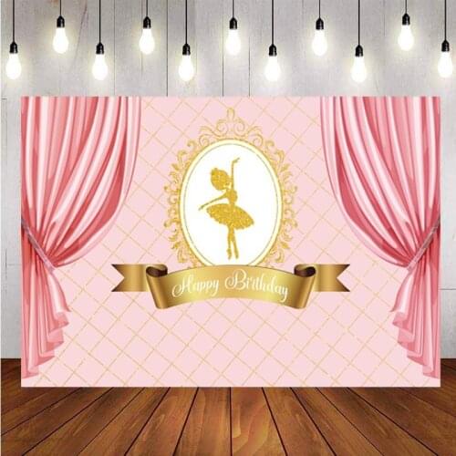 Little Princess Backdrop Ballet Girls Birthday Party Pink Curtain Baby Show Photography Background For Photo Studio Prop