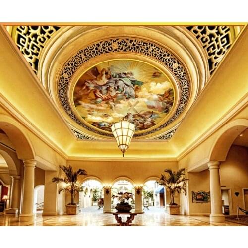 Photo 3d wallpaper European character god 3D ceiling living room bedroom ceiling 3d wall murals wallpaper