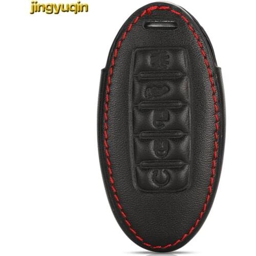 Jingyuqin Remote Car Key Leather Case For Nissan Qashqai X-Trail t31 kicks Tiida Pathfinder Murano Note Juke Micra Almera Tiida